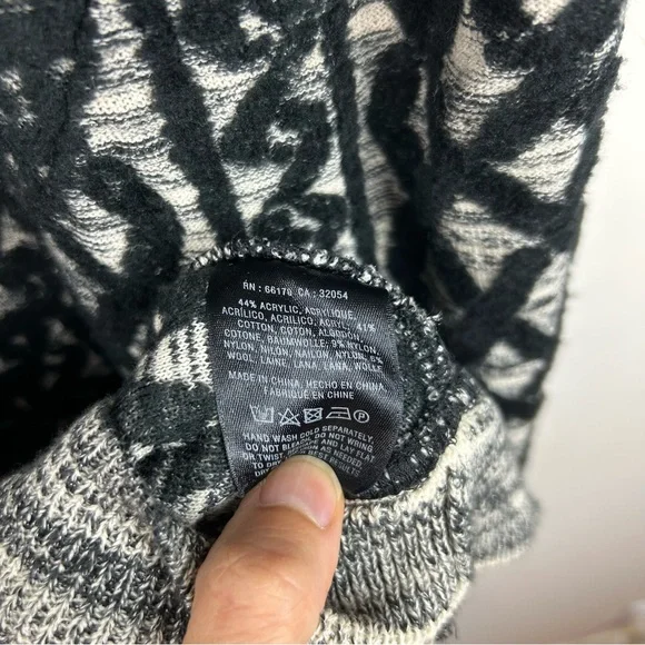 Moth Anthropologie Sweater Dress Black Gray Knit Pattern 3/4 Sleeve - Picture 12 of 12